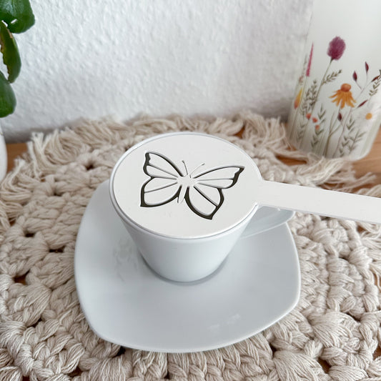 Kaffee Schablone Schmetterling