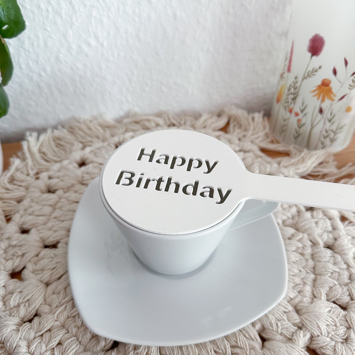 Coffee Stencil Happy Birthday