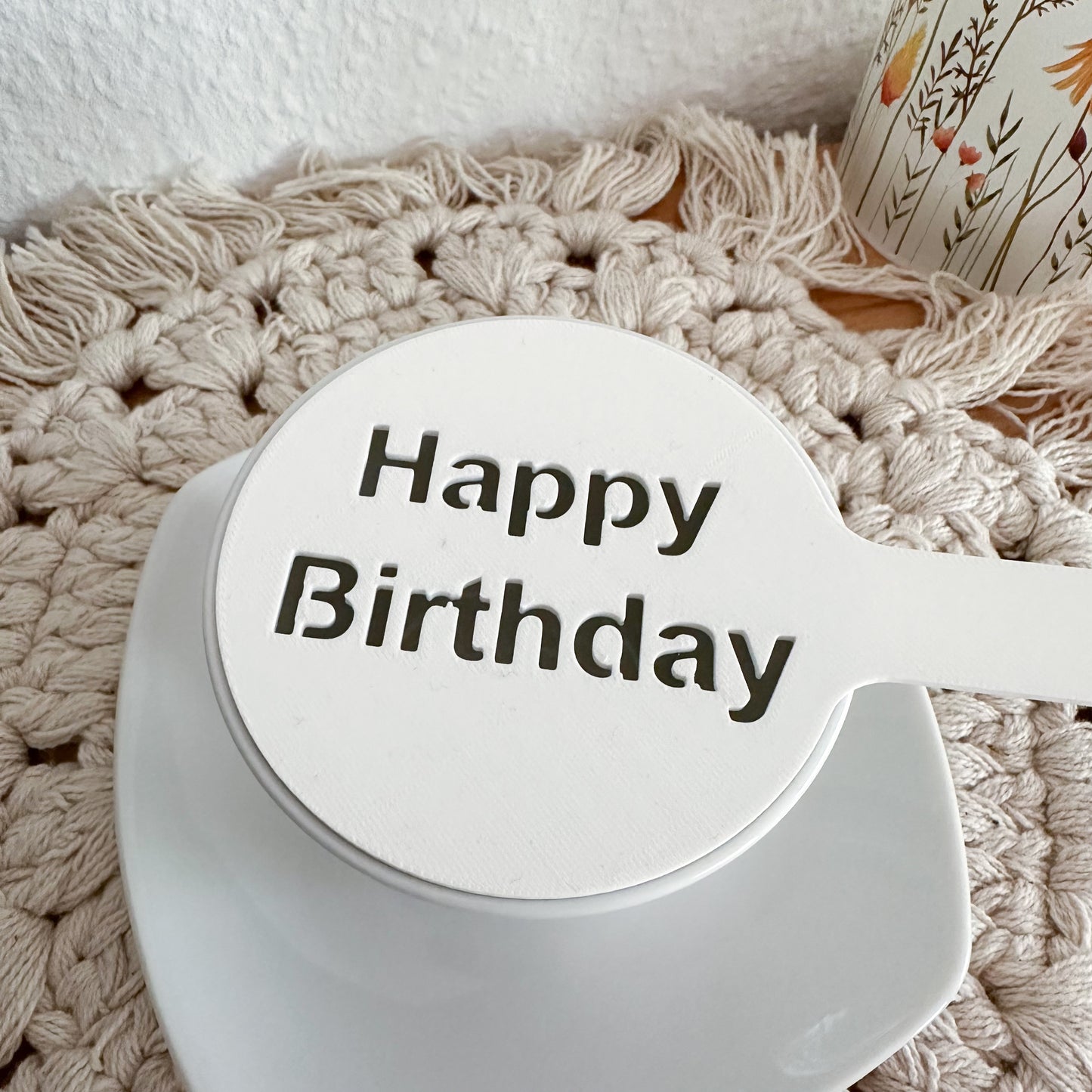 Coffee Stencil Happy Birthday
