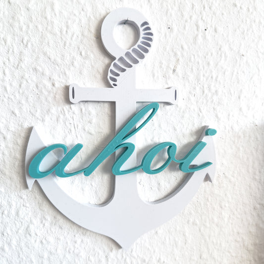 Anker Wanddeko im maritimen Stil aus PLA