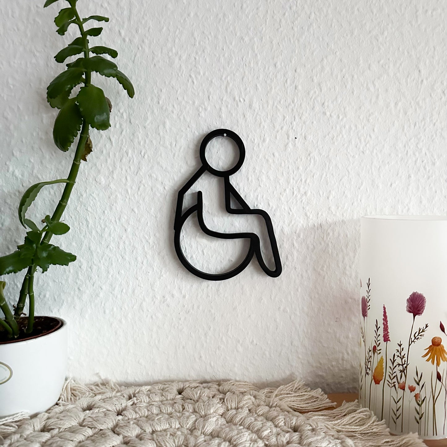 Behinderten-WC Schild mit Rollstuhlsymbol – 3D-gedruckt aus PLA, modern