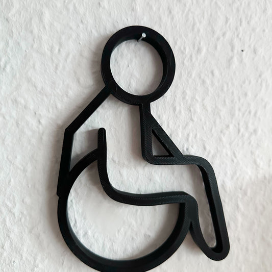 Türschild für rollstuhlgerechte Toilette – PLA, barrierefreies Design