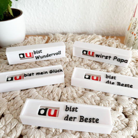 Detailansicht personalisierte Schokoladenhülle mit Du bist… Spruch