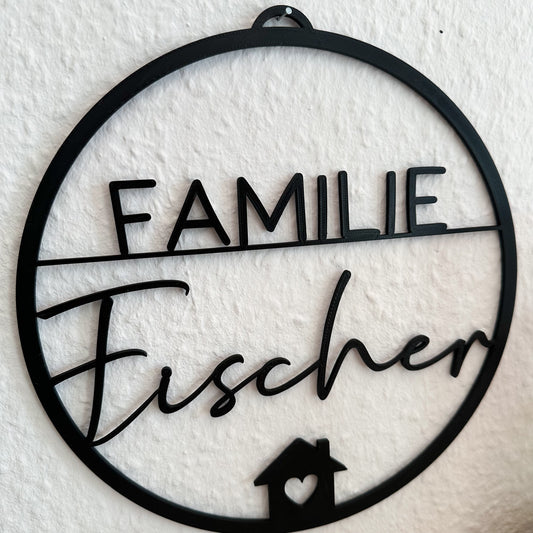 Individuelles Türschild mit Wunschname – perfekt für die Haustür