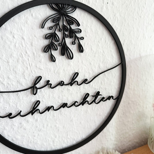 Nachhaltige Weihnachtsdeko – Frohe Weihnachten Türschild aus PLA