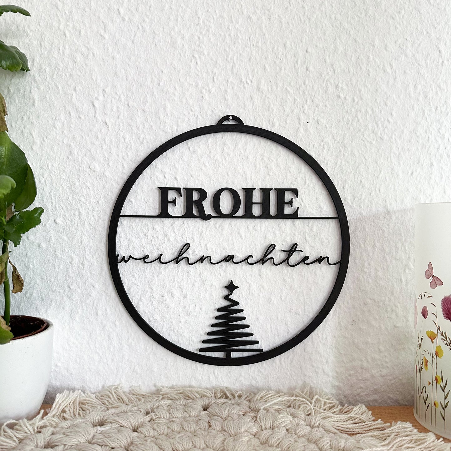 Frohe Weihnachten Türschild aus PLA – 3D-gedruckte Türdeko für Weihnachten