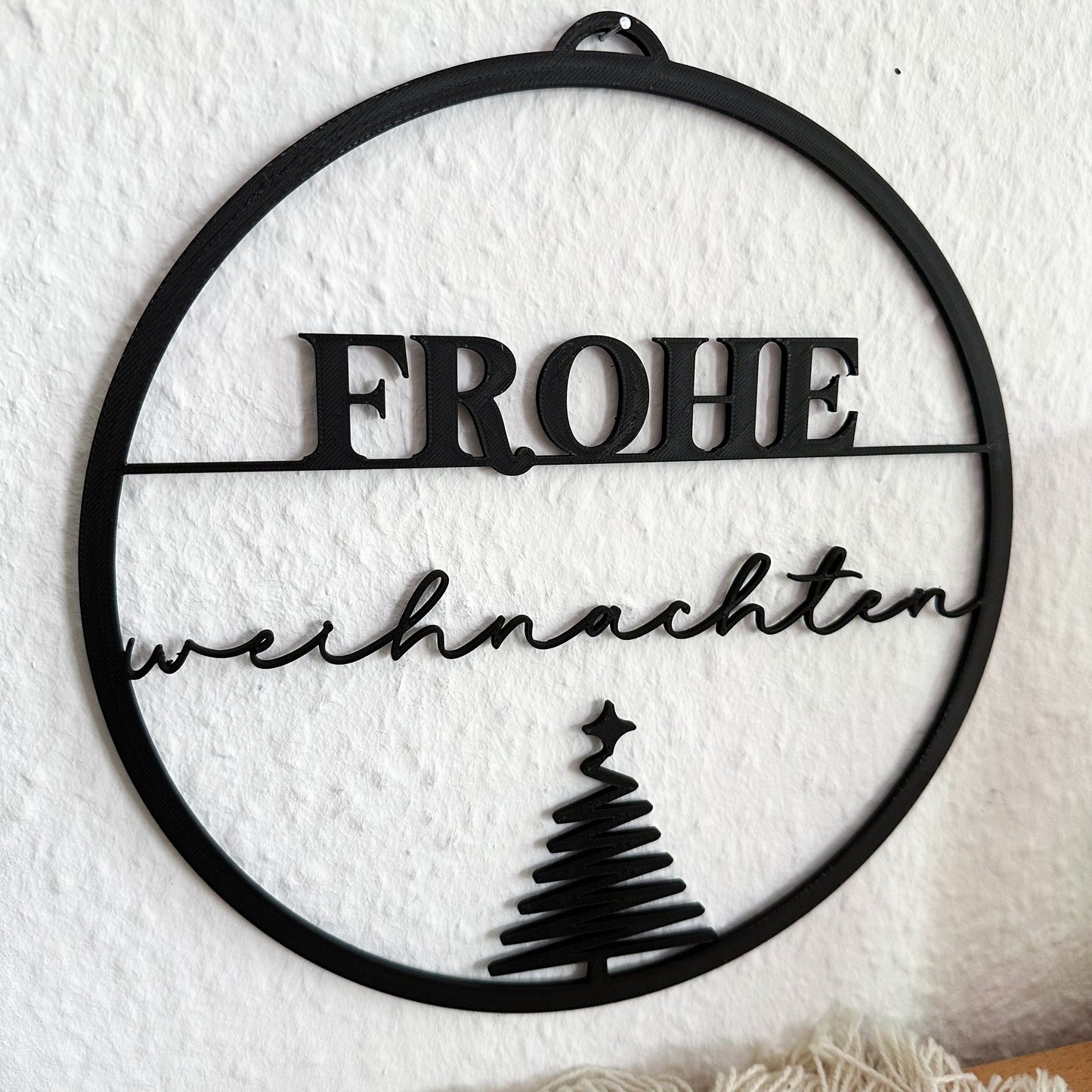 Nachhaltige Weihnachts Türdeko – PLA 3D-Druck Schild Frohe Weihnachten