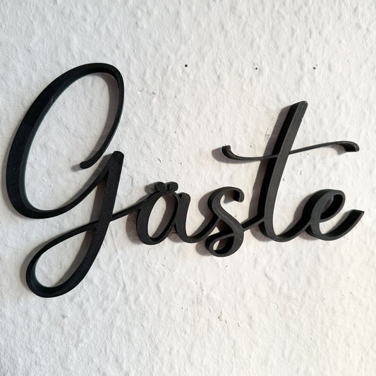 PLA Türschild mit Schriftzug ‚Gäste‘ – modern & nachhaltig