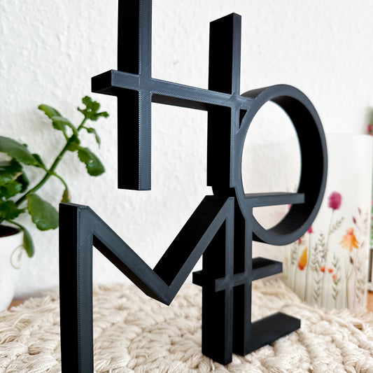 Minimalistischer Home Schriftzug – moderne Wanddeko aus 3D-Druck