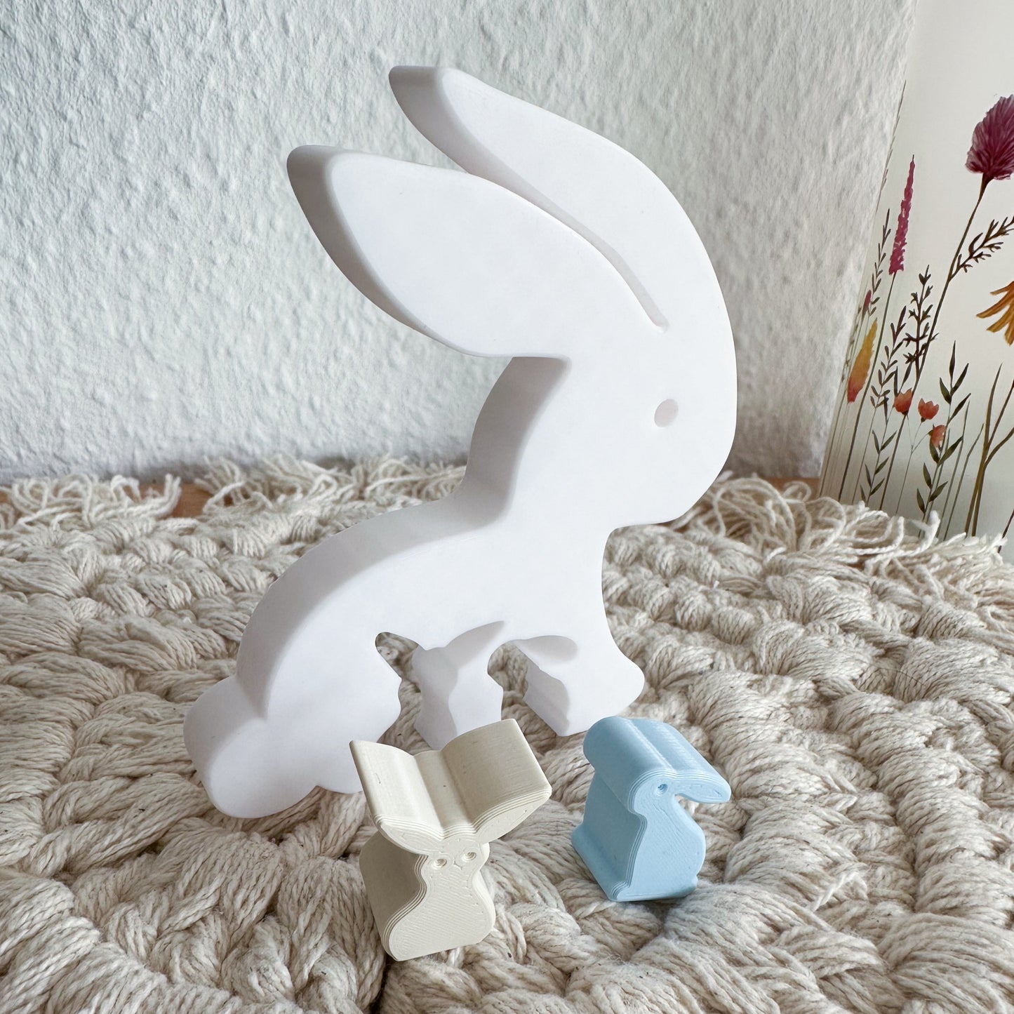 Osterdeko Hasen Set – minimalistische Puzzle-Dekoration in Weiß