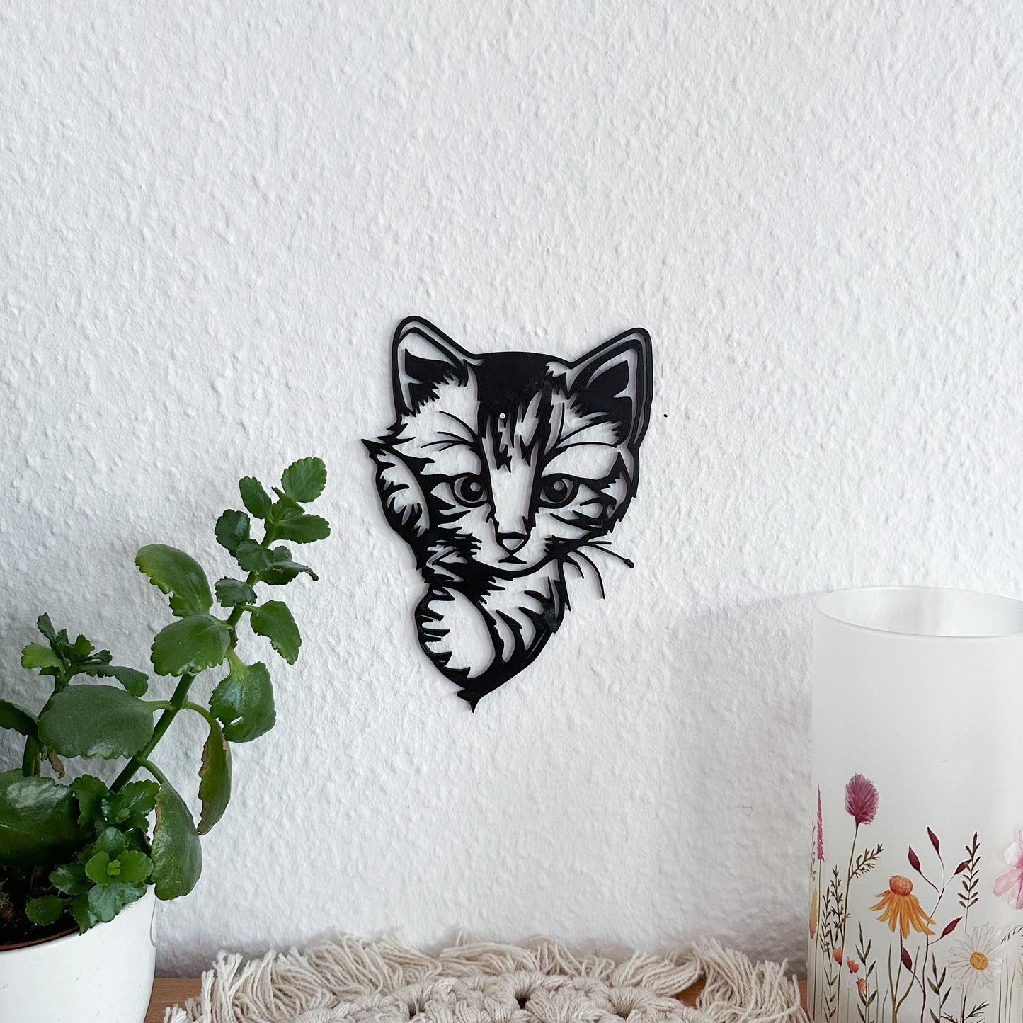 Katze Wanddeko aus PLA – 3D-gedrucktes Wandbild mit Katzenmotiv