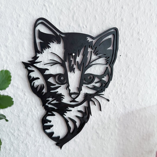 Wandbild Katze 3D-Druck – moderne Dekoration für Katzenfreunde