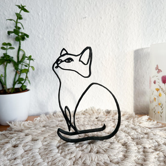 Minimalistisches Katzenmotiv – Line Art Wandbild für Tierfreunde