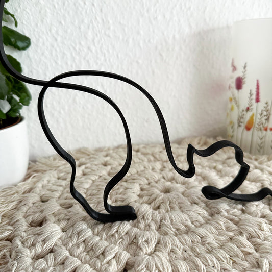 PLA Katzen Deko – minimalistisches Wandbild Katze 3 aus 3D-Druck