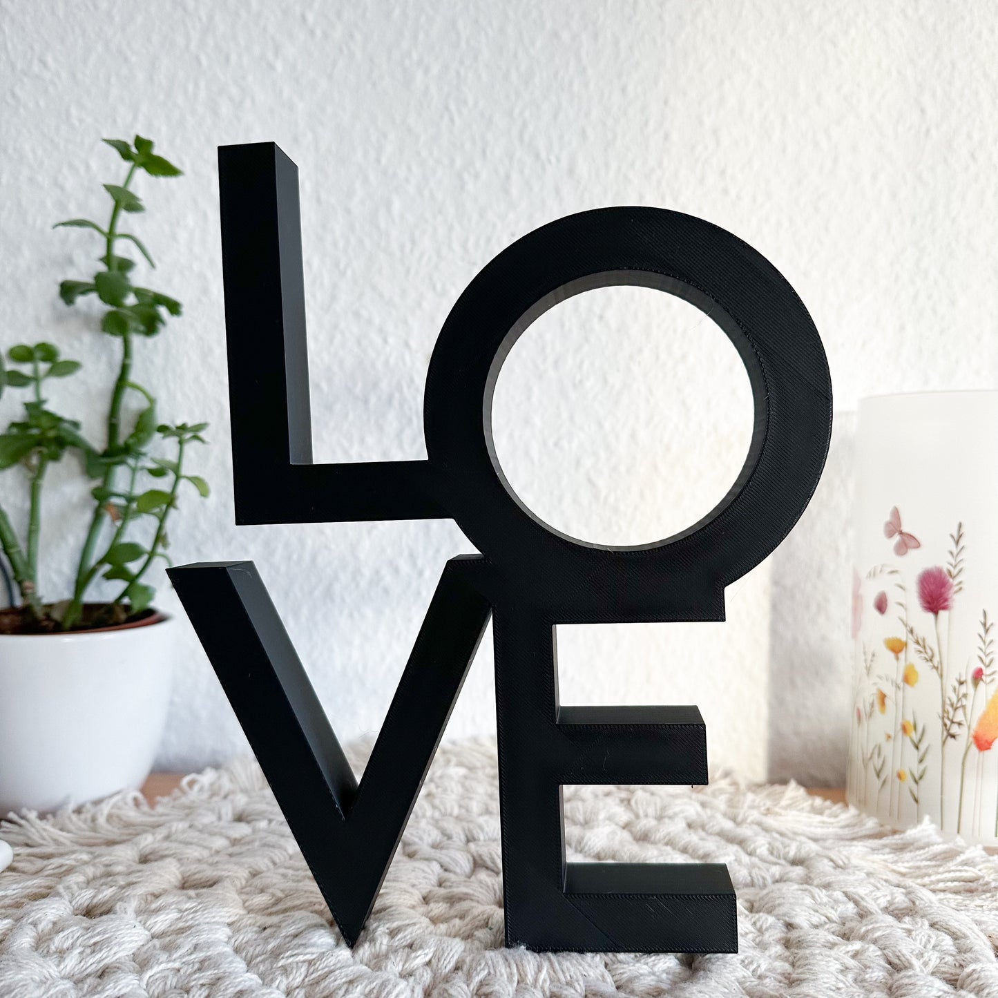 Love Line Art Wandbild aus PLA – 3D-gedruckte Wanddeko im minimalistischen Stil