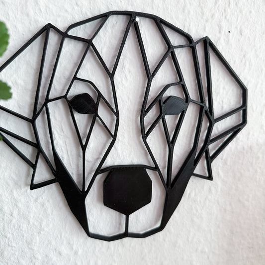 3D-Druck Hund Wandbild – Deko für Flur, Wohnzimmer oder Haustierbereich