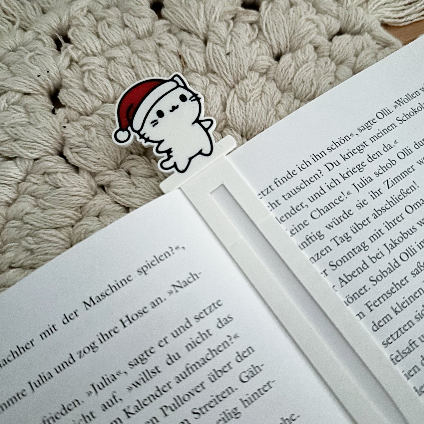 Katzen-Lesezeichen im Buch – Geschenk für Leseratten