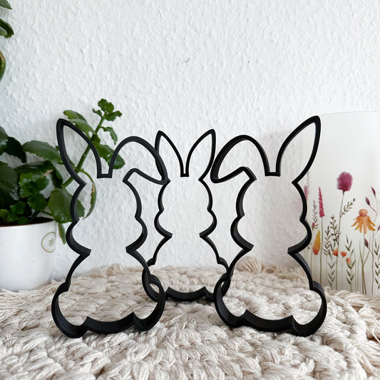Minimalistische Osterdeko – Line Art Häschen als Wandbild aus 3D-Druck
