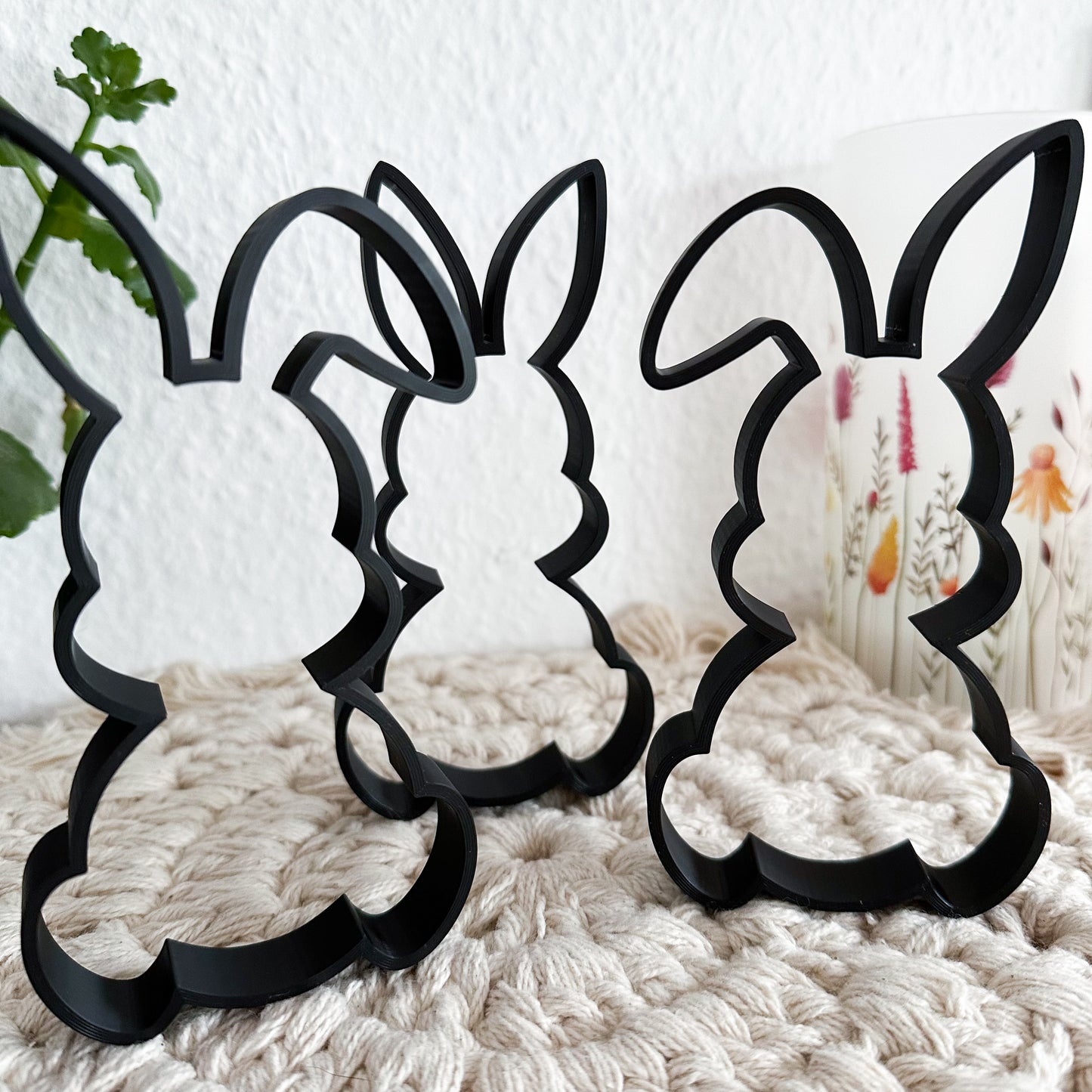 Osterhasen Line Art Wandbild – 3D-gedruckte PLA Osterdeko