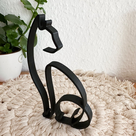 Minimalistische Katzen Deko aus 3D-Druck – Line Art Design