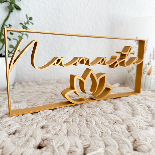 3D-Druck Schriftzug Namaste – nachhaltige Deko für den Eingangsbereich