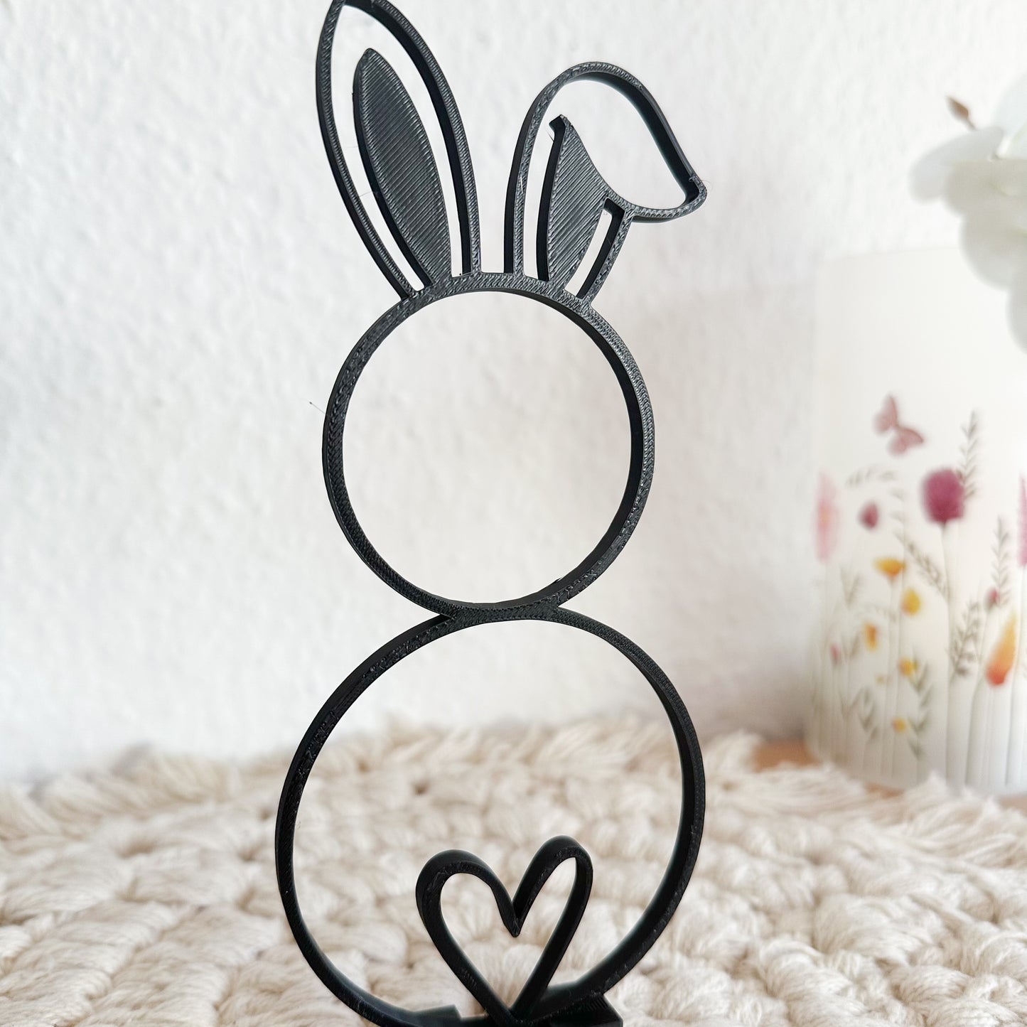 Easter bunnies line art decoration