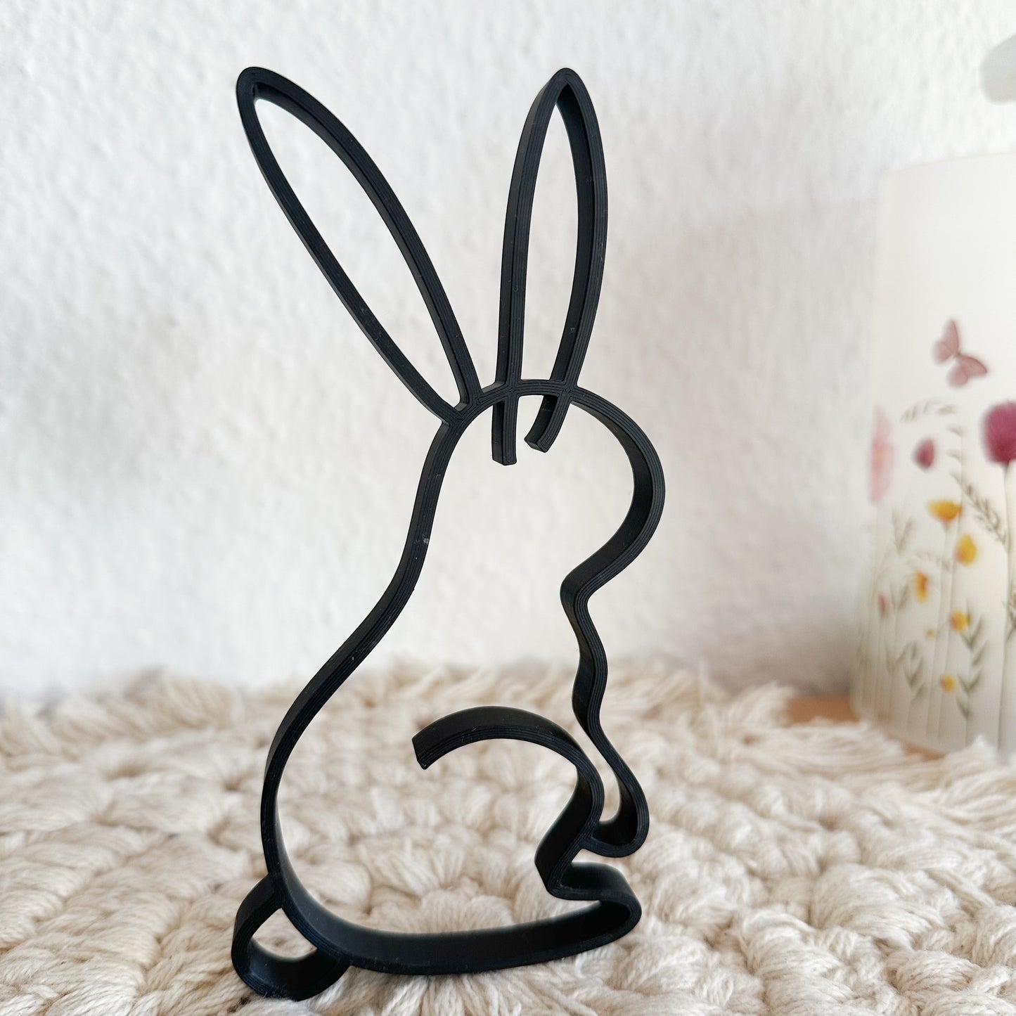 Minimalistische Wanddeko Hase – Line Art Osterdeko aus 3D-Druck