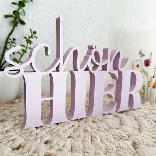 Begrüßungsdeko 3D-Druck – Schön, dass du da bist Schriftzug