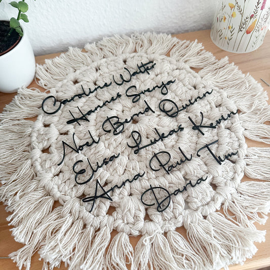 Personalisierte Tischnamen