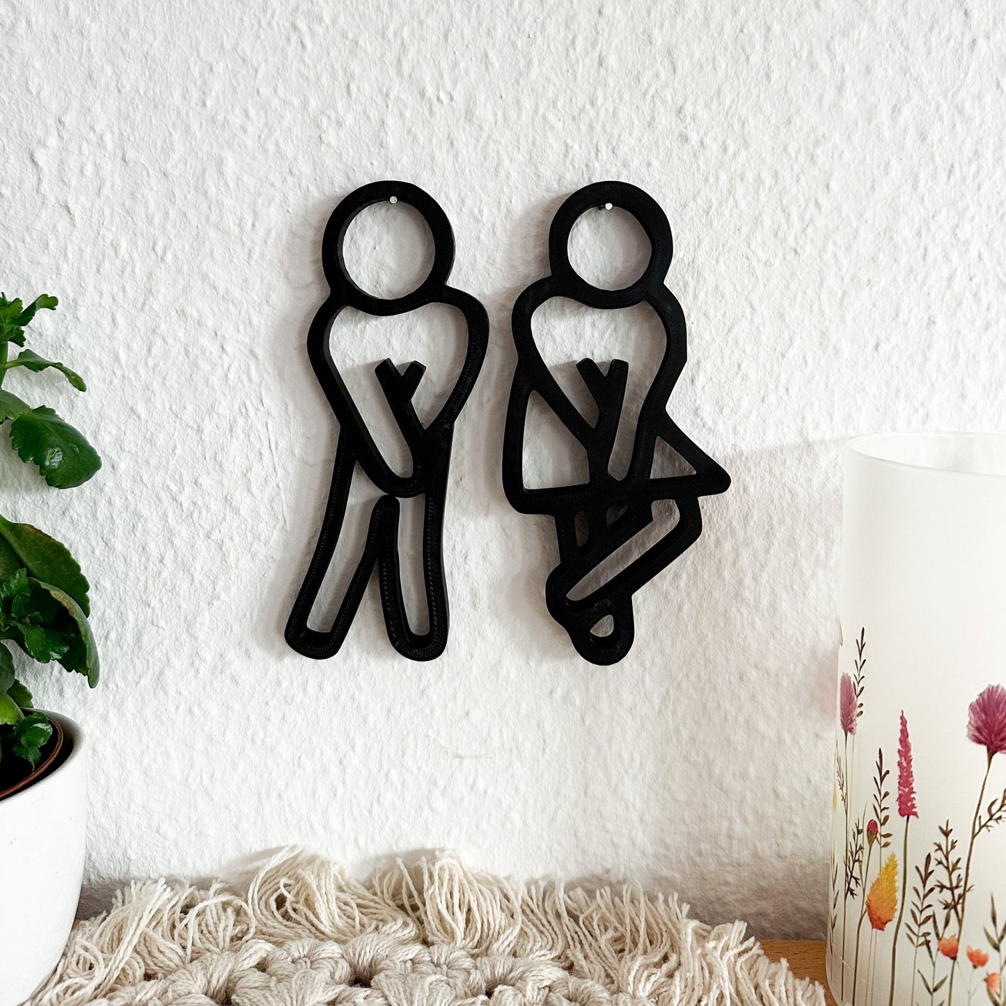 3D-gedrucktes WC Türschild aus PLA – Damen & Herren