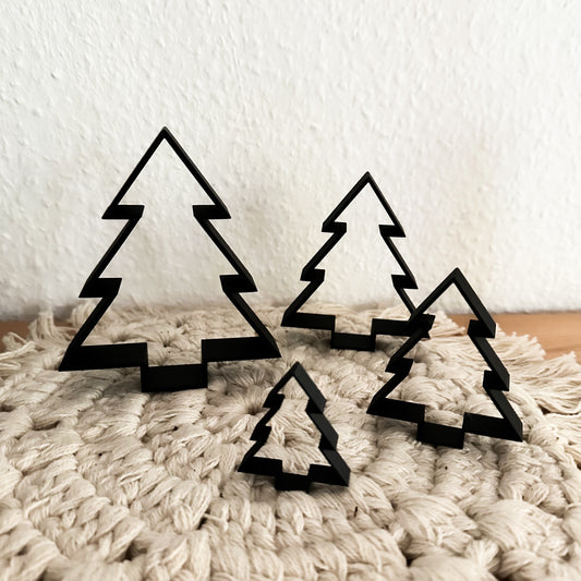 Moderner PLA Weihnachtsbaum – Dekofigur für Tisch oder Fensterbank