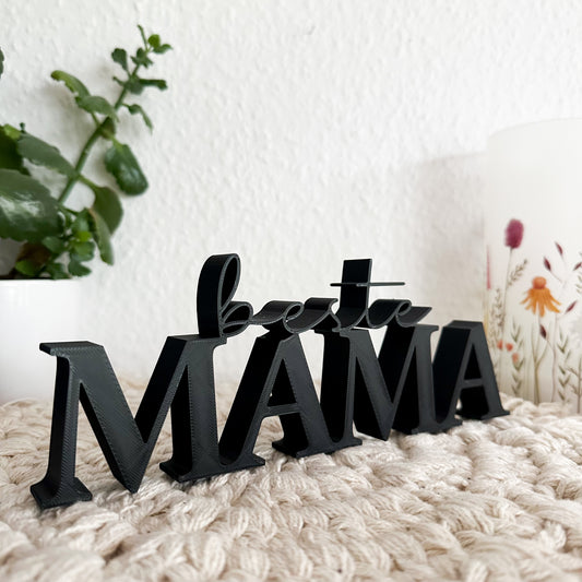 Handgefertigtes Geschenk für Mama – Line Art in Schwarz