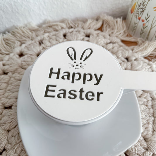 Kaffee Schablone Happy Easter