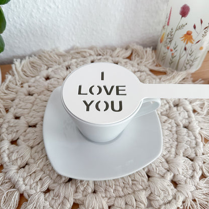 Kaffee Schablone I love you