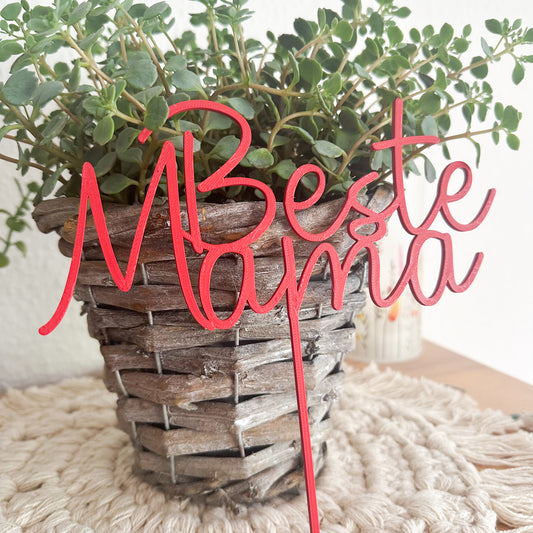 Beste Mama Blumenstecker – 3D-Druck Dekoration aus PLA