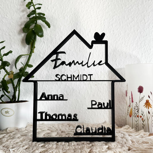 Familienhaus mit Namen (personalisiert)