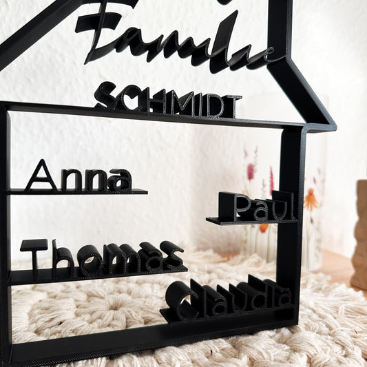 Familienhaus mit Namen (personalisiert)