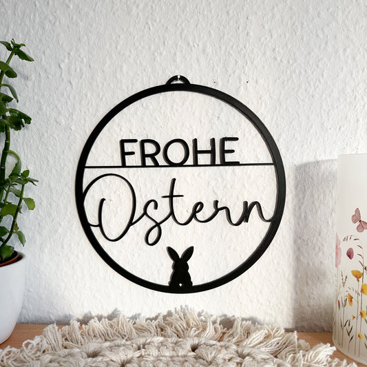 Frohe Ostern mit Hase Türschild