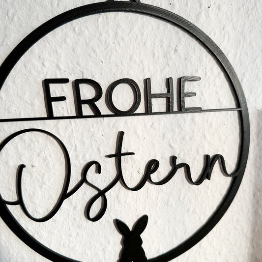 Frohe Ostern mit Hase Türschild