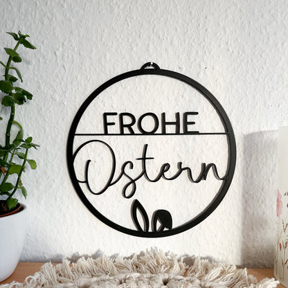 Frohe Ostern mit Hasenohren Türschild