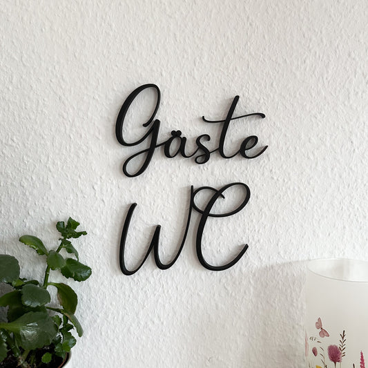 Gäste-WC-Schild aus PLA – 3D-gedrucktes Türschild für Badezimmer