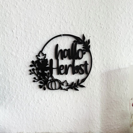 Hallo Herbst Wandbild aus PLA – 3D-gedruckte Herbstdekoration für die Wand