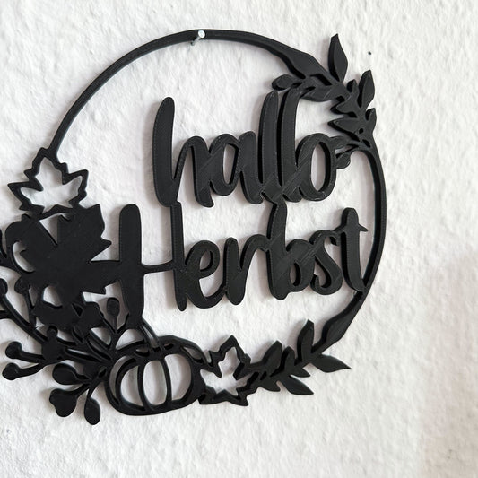 3D-Druck Wandbild Hallo Herbst – Deko für Fenster, Wand oder Eingang