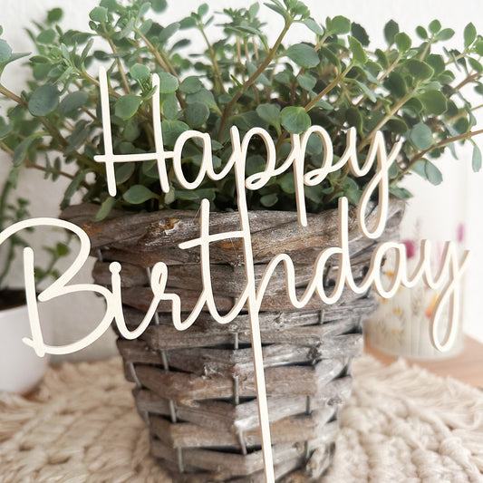 Happy Birthday Blumenstecker – 3D-Druck Dekostecker aus PLA