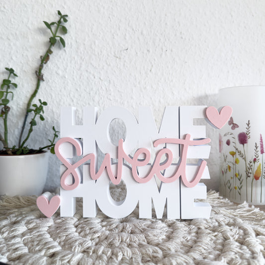 Home Sweet Home Deko Schriftzug aus 3D-Druck