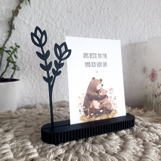 Dekorativer Kartenhalter mit Blumenmotiv aus PLA