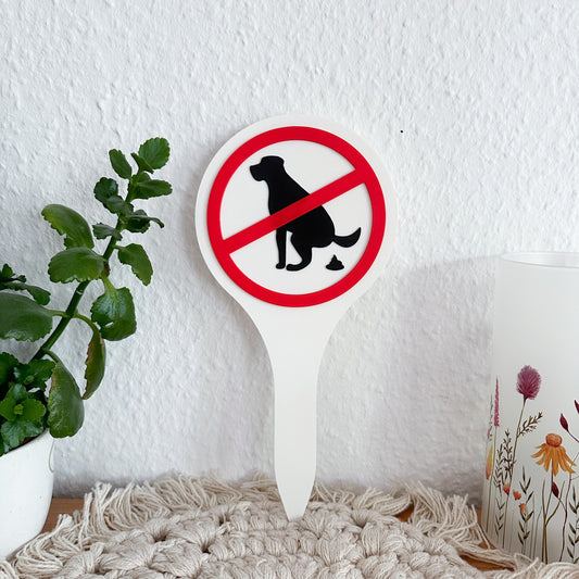 Kein Hundeklo Steckschild – 3D-gedrucktes Schild aus PLA für den Garten