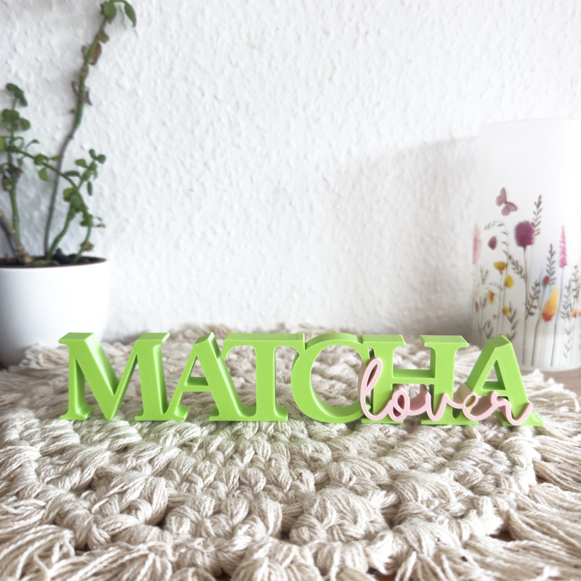 Matcha Lover Deko Schriftzug aus 3D-Druck