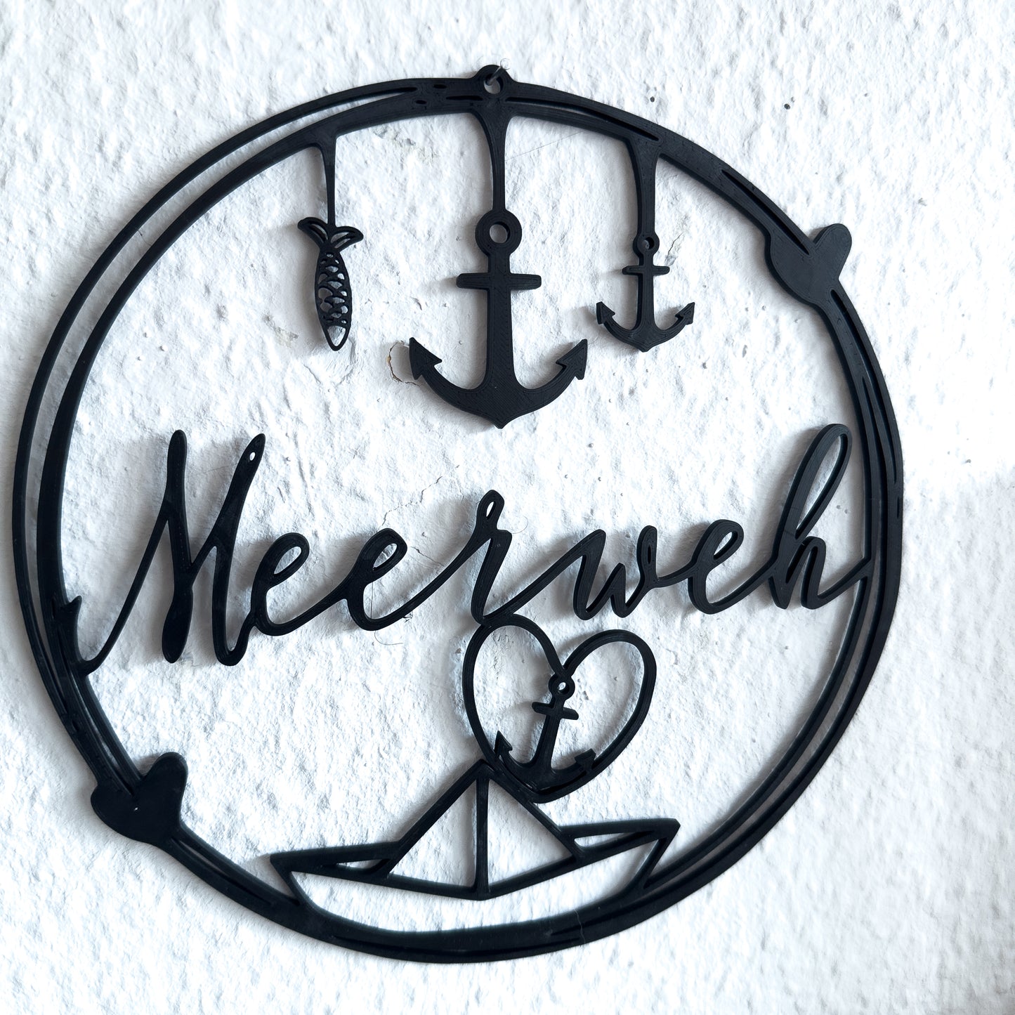 wanddeko meerweh schriftzug modern