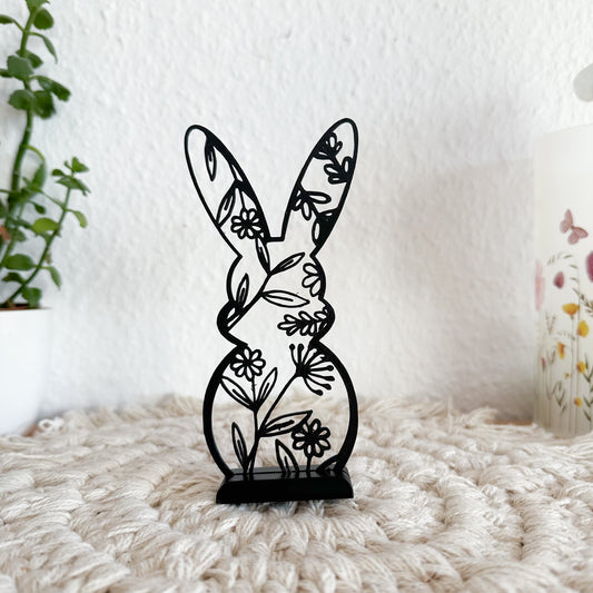 Easter bunnies line art decoration